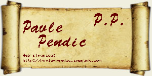 Pavle Pendić vizit kartica
